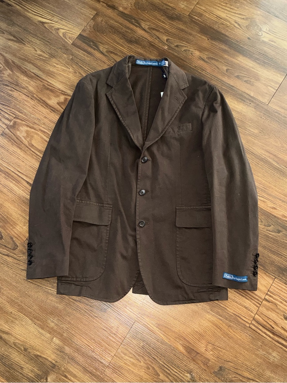 Ralph Lauren Mocha Brown 3-Button Notched Lapel Blazer